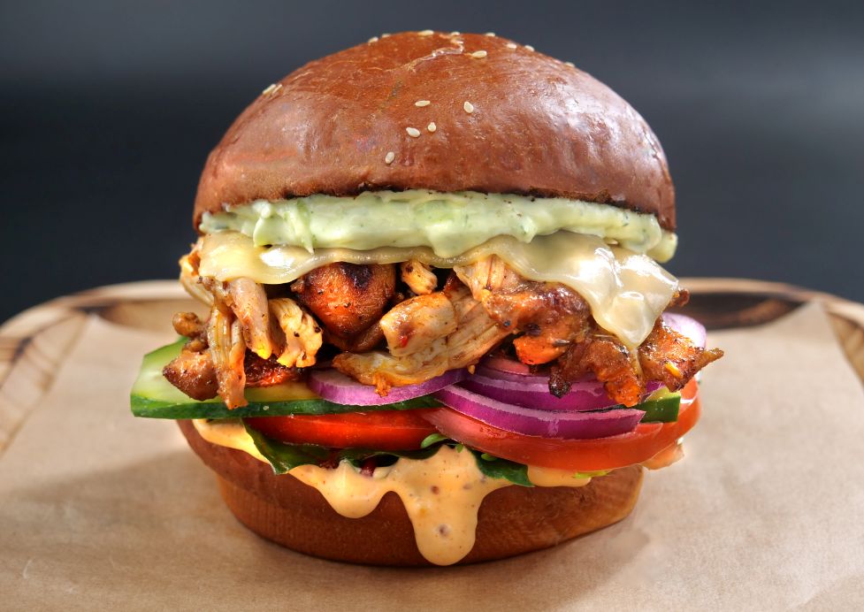 Pulled chicken burger